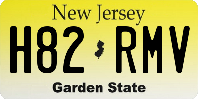 NJ license plate H82RMV