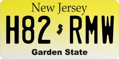 NJ license plate H82RMW