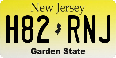 NJ license plate H82RNJ