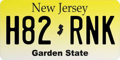 NJ license plate H82RNK