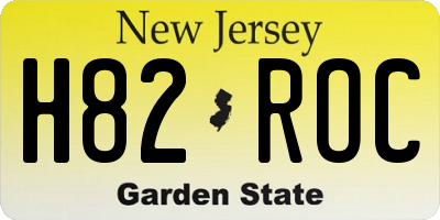 NJ license plate H82ROC