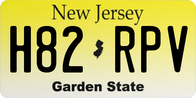 NJ license plate H82RPV