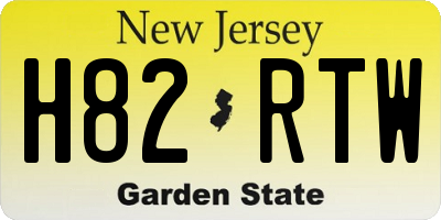 NJ license plate H82RTW