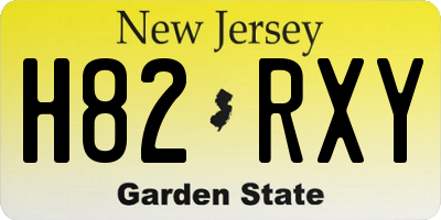 NJ license plate H82RXY