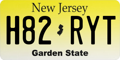 NJ license plate H82RYT