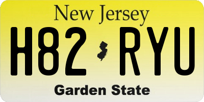 NJ license plate H82RYU