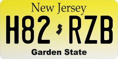 NJ license plate H82RZB