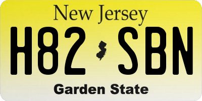 NJ license plate H82SBN