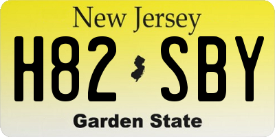 NJ license plate H82SBY