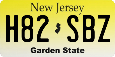 NJ license plate H82SBZ