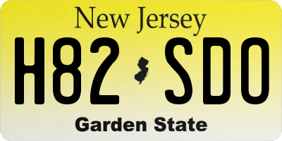 NJ license plate H82SDO