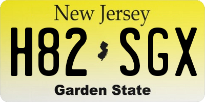 NJ license plate H82SGX