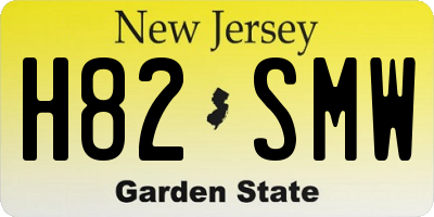 NJ license plate H82SMW