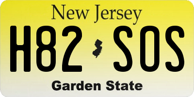 NJ license plate H82SOS
