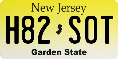 NJ license plate H82SOT