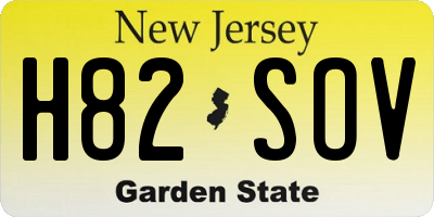 NJ license plate H82SOV