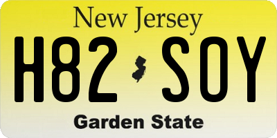 NJ license plate H82SOY