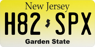 NJ license plate H82SPX