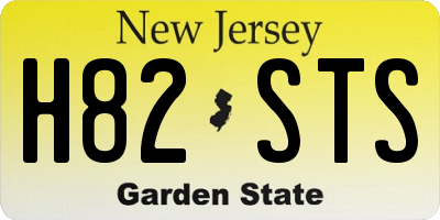 NJ license plate H82STS