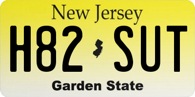 NJ license plate H82SUT
