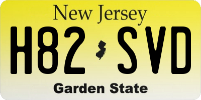 NJ license plate H82SVD