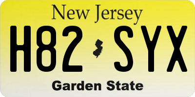 NJ license plate H82SYX