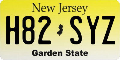 NJ license plate H82SYZ