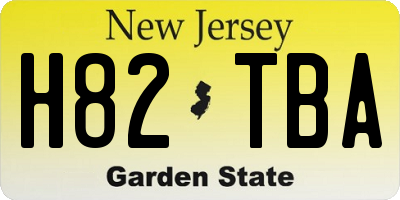 NJ license plate H82TBA