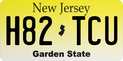 NJ license plate H82TCU