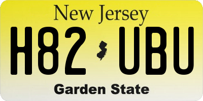 NJ license plate H82UBU