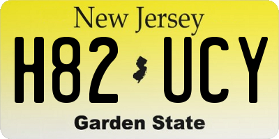 NJ license plate H82UCY