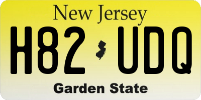 NJ license plate H82UDQ