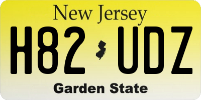 NJ license plate H82UDZ