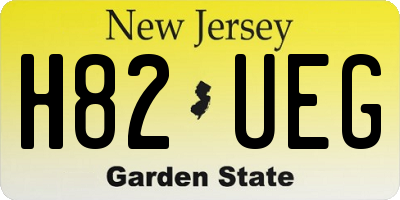 NJ license plate H82UEG