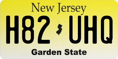 NJ license plate H82UHQ