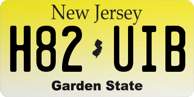 NJ license plate H82UIB