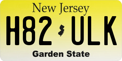 NJ license plate H82ULK