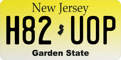 NJ license plate H82UOP
