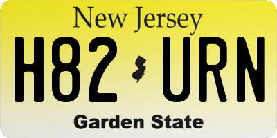 NJ license plate H82URN