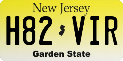 NJ license plate H82VIR