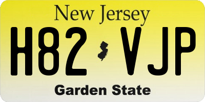 NJ license plate H82VJP