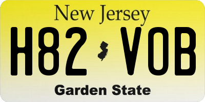 NJ license plate H82VOB