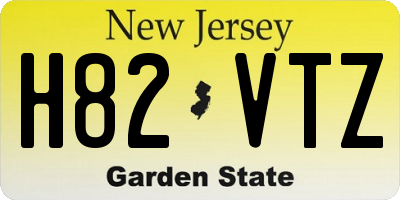 NJ license plate H82VTZ