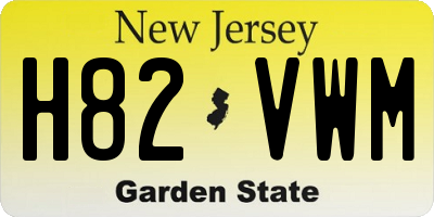 NJ license plate H82VWM