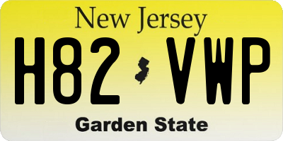 NJ license plate H82VWP