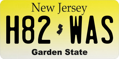 NJ license plate H82WAS