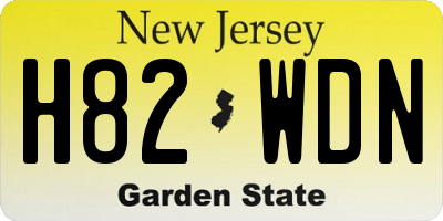NJ license plate H82WDN