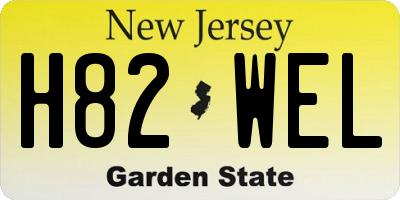 NJ license plate H82WEL
