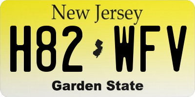 NJ license plate H82WFV