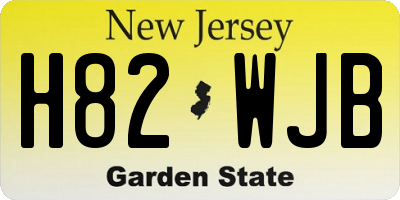 NJ license plate H82WJB
